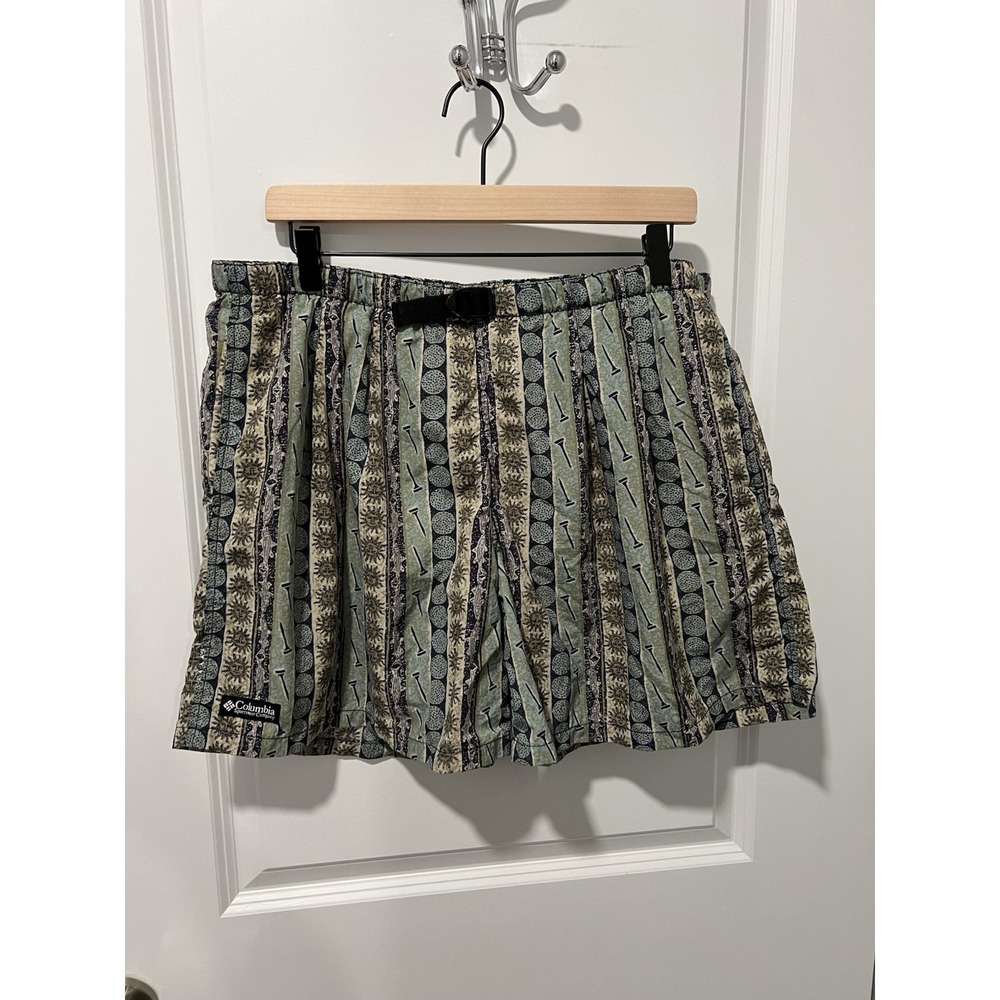 Vintage Columbia Shortswear Company Swim Trunks Mesh Lined Size Large Geometric